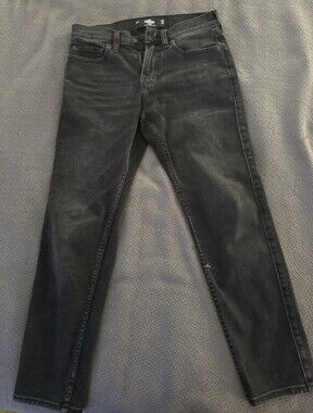 Hollister Athletic Skinny Fit Advance Stretch Black Denim Jeans Men's Size 28x30
